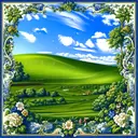 windows xp bliss wallpaper toile de jouy pattern